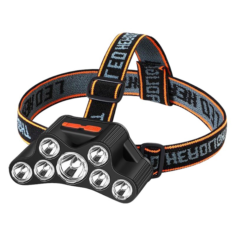 Cruz-frontera LED faro USB recargable fuerte luz de largo alcance multi-función al aire libre noche pesca montar de largo alcance linterna montada en la cabeza