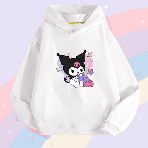 Sanrio Children's Hooded Sweatshirt Thin Outerwear for Girls Lulumi Cute and Stylish Children's Hooded Long-Sleeve Sweatshirt
