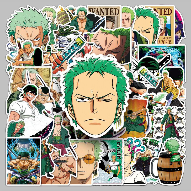 50 Solon One Piece Stickers ONEPIECE Anime Character Zoro Waterproof Decorative Phone Case Stickers