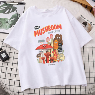 The Mushroom Fan Club Casual T-shirt Round neckŮʿ�����·�