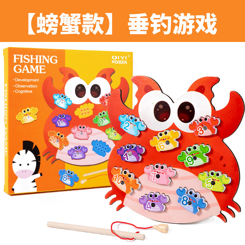 Nuevos productos transfronterizos para niños en la enseñanza temprana multi-escenas juguetes de pesca magnéticos iluminación cognitiva digital juegos de emparejamiento