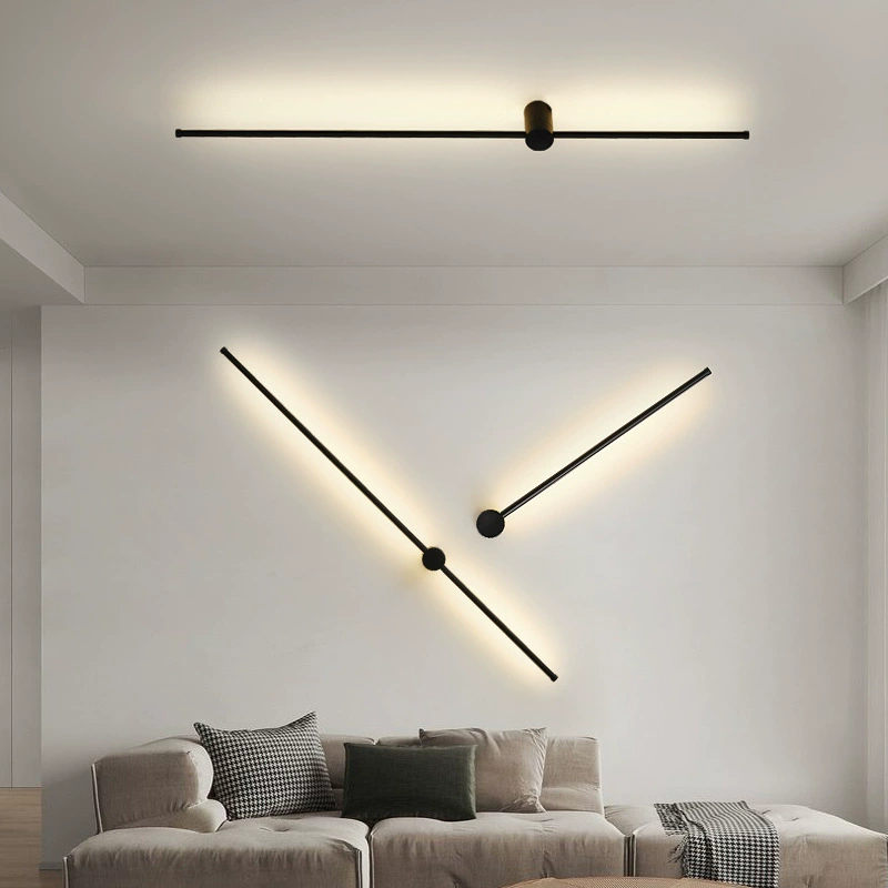 Long modern sconce for bed, wall linear light for stairs for corridor, lantern, light luxury style
