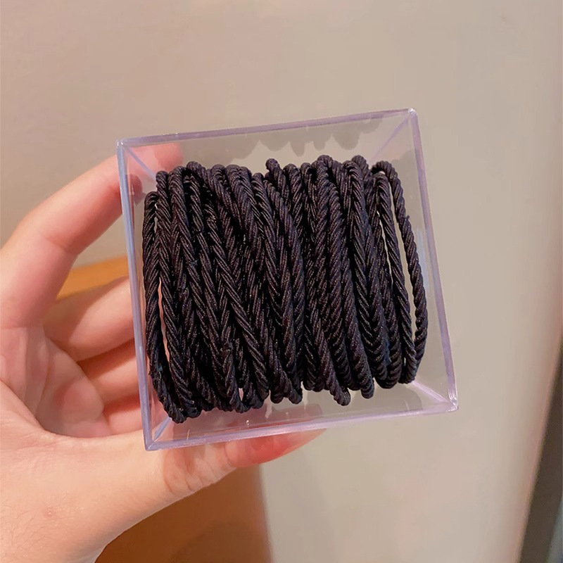 Alta elasticidad y durabilidad banda de goma simple cuerda de cabello de mujer corda de cabello de verano temperamento de cola de caballo color no daña anillo de cabello