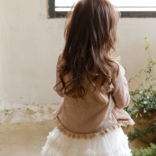 2024 Summer Strawberry Sugar Korean Children's Clothing Girl Cute Sun Protective Cardigan Lady Lace Edge Air Conditioning Cardigan