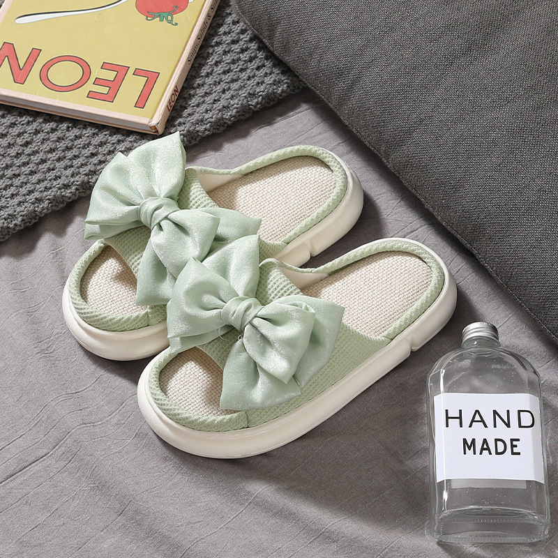 Cross-Border Wholesale New Thick-Soled Linen Slippers for Women, Spring and Autumn Home Use, Cute Girly Style, Wooden Floor Slippers Cross-Border Wholesale New Thick-Soled Linen Slippers for Women, Spring and Autumn Home Use, Cute Girly Style, Wooden Floor Slippers