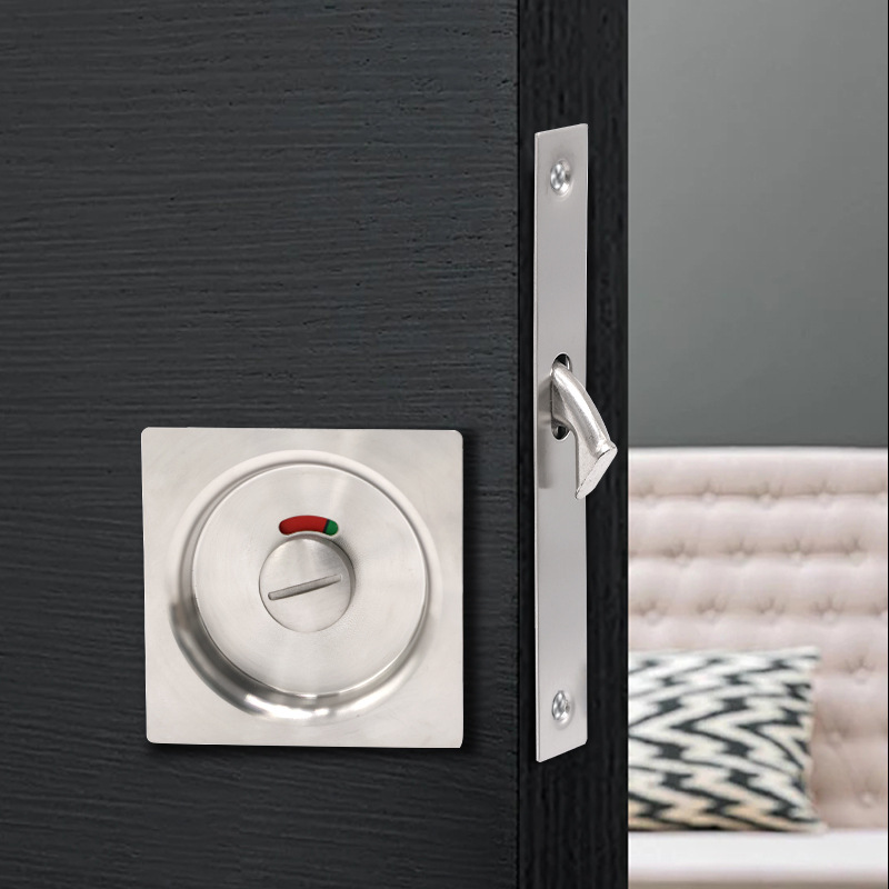 Cerradura de puerta incrustada personalizada cerradura de mano cuadrada oculta cerradura de puerta deslizante cerradura invisible de gancho único cerradura de puerta deslizante