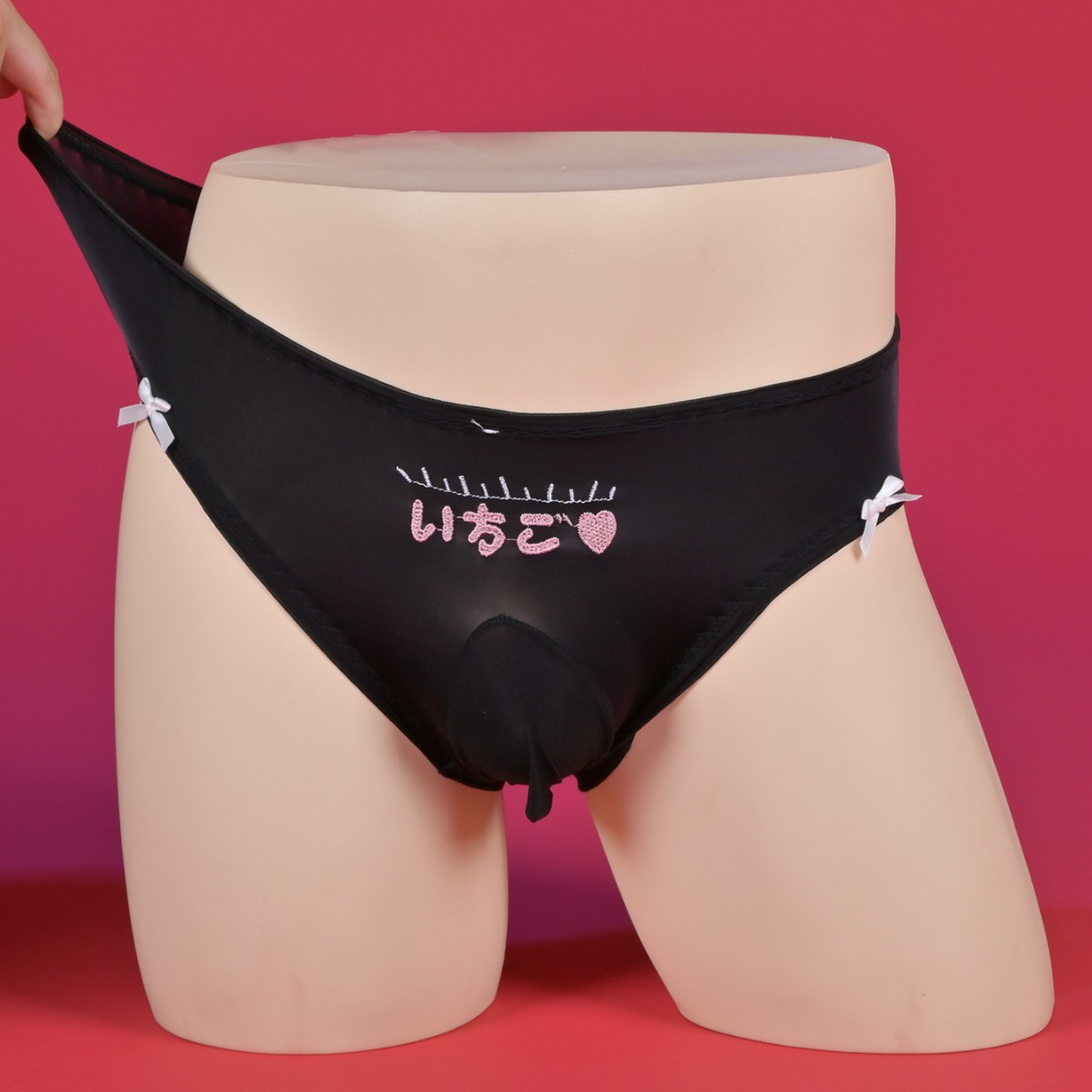 Fashion Kawaii Japanese Cute Sweet Silky Jj Horse Oil Triangle Thin Underwear Double Bow Charming Young Men