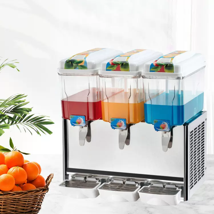 科式批发12L商用双缸单冷果汁机三缸双温饮料机搅拌喷淋饮料机