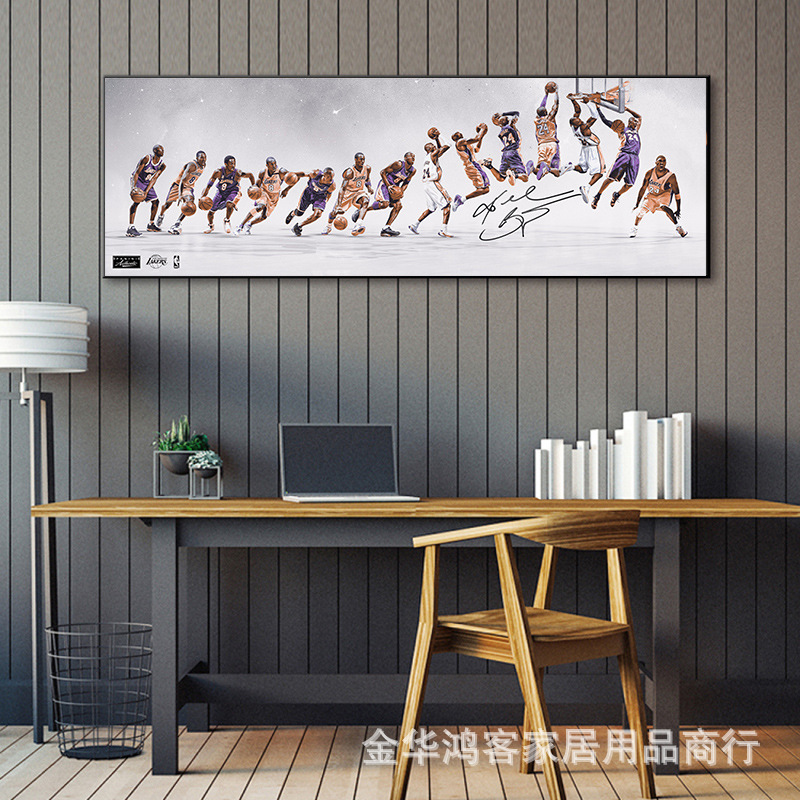 NBA Kobe Jordan banner poster painting bar student dormitory decorative painting James star background wall mural NBA Kobe Jordan banner poster painting bar student dormitory decorative painting James star background wall mural