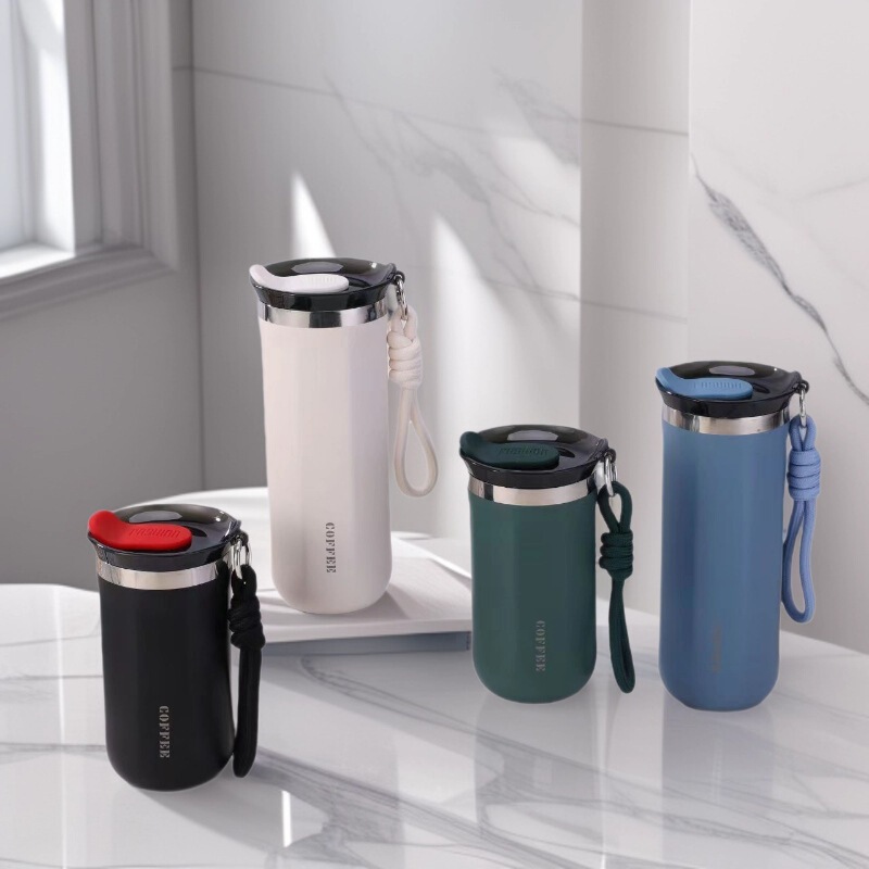 Fashionable and Simple Coffee Cup, 304 Stainless Steel Thermos Cup, Large Capacity, High Aesthetic Value, Portable Trendy Water Bottle Cup Fashionable and Simple Coffee Cup, 304 Stainless Steel Thermos Cup, Large Capacity, High Aesthetic Value, Portable Trendy Water Bottle Cup