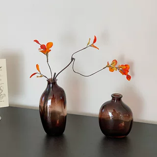 中古风玻璃花瓶摆件客厅插花装饰品高级感轻奢复古风家居软装摆设