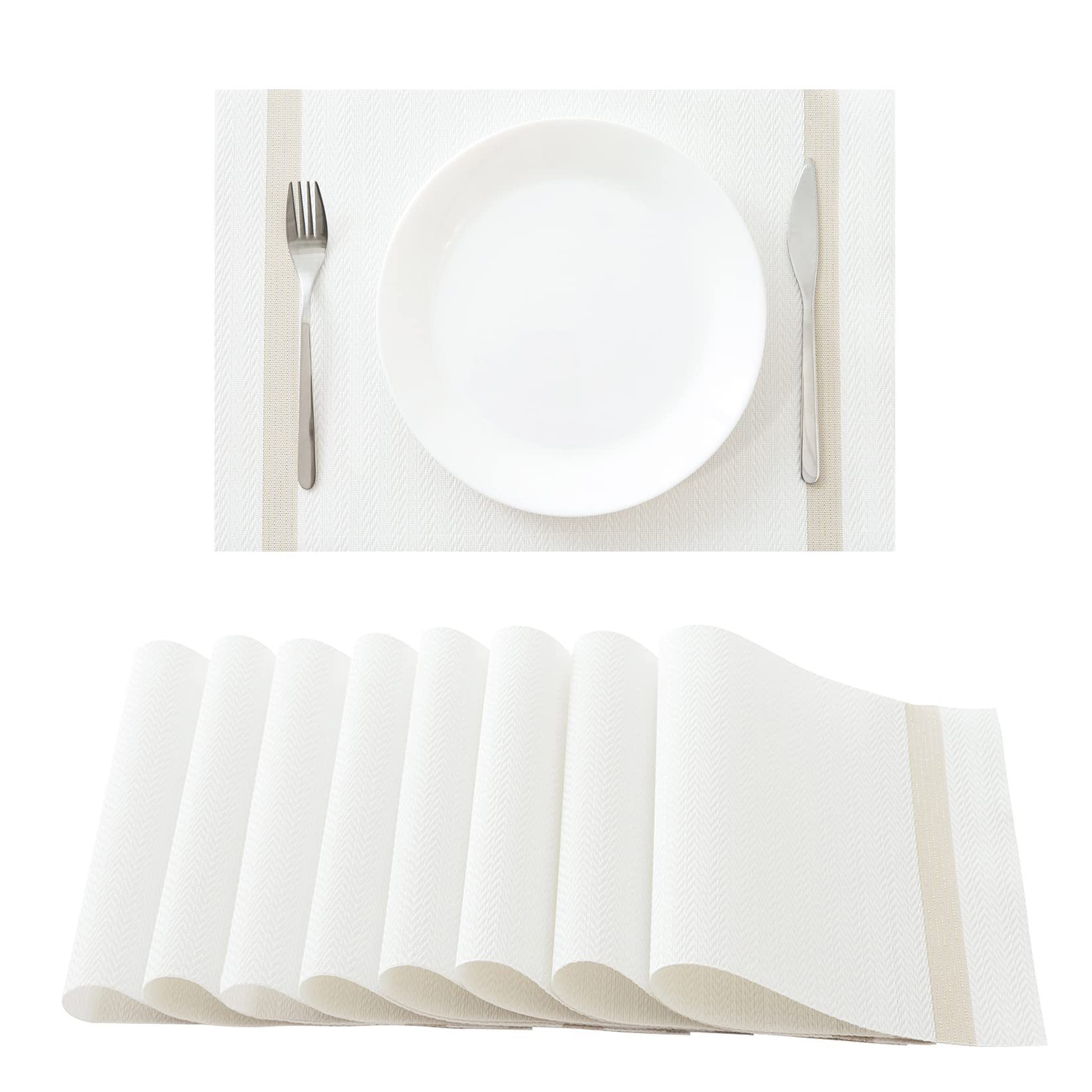 Borde de oro rayado PVC Western placemat luz creativa estera de mesa de lujo simple todo partido estera de mesa hogar caja de regalo mantel