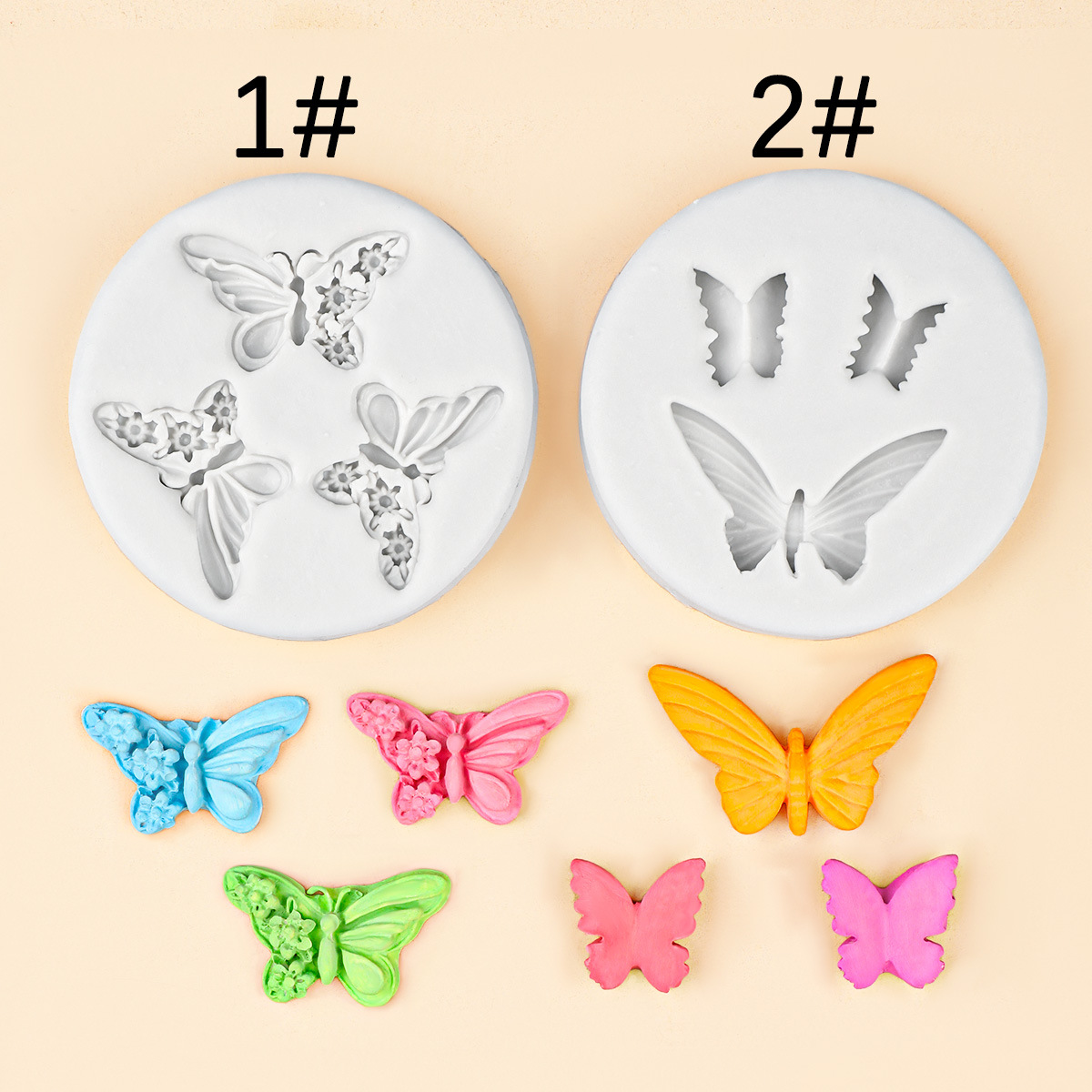 Molde de silicona con forma de mariposa con alas de rosa, decoración de pastel de fondant de chocolate, molde de joyería de resina de epoxi