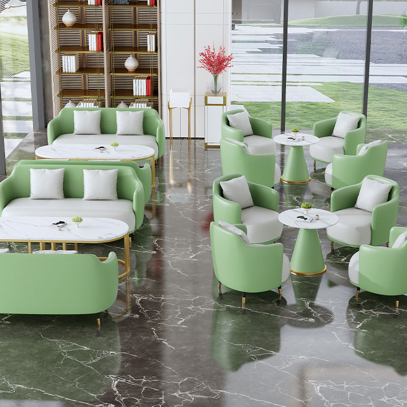 Light Luxury Negotiation Table and Chair Combination Restaurant Sofa Booth Sales Office Beauty Salon Hotel Lobby Business Reception Sofa