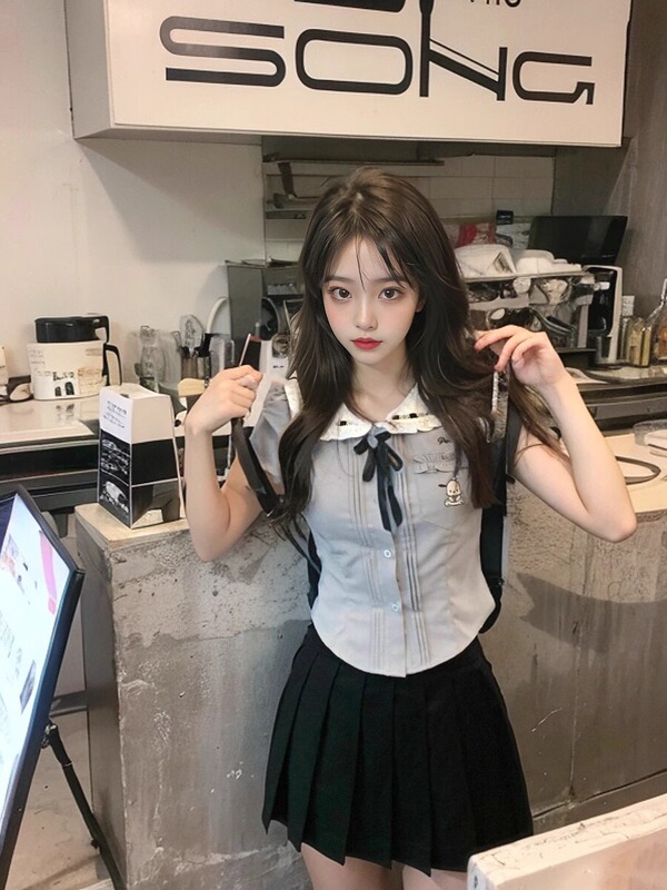 Japanese-Style Doll Collar Sweet College Style Suit Petite Shirt Women's Short Jk Uniform 2025 Summer New Top Japanese-Style Doll Collar Sweet College Style Suit Petite Shirt Women's Short Jk Uniform 2025 Summer New Top