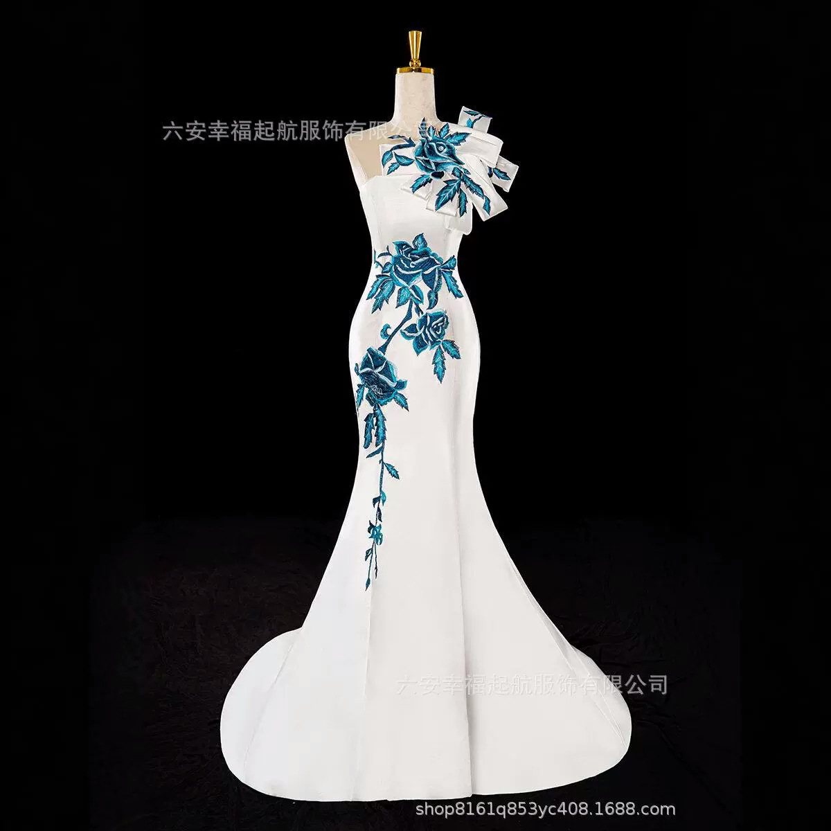 Aliexpress Export 2024 New Fishtail Slim Annual Meeting Banquet Toast Clothing Bride Slimming Look Performance Evening Dress X