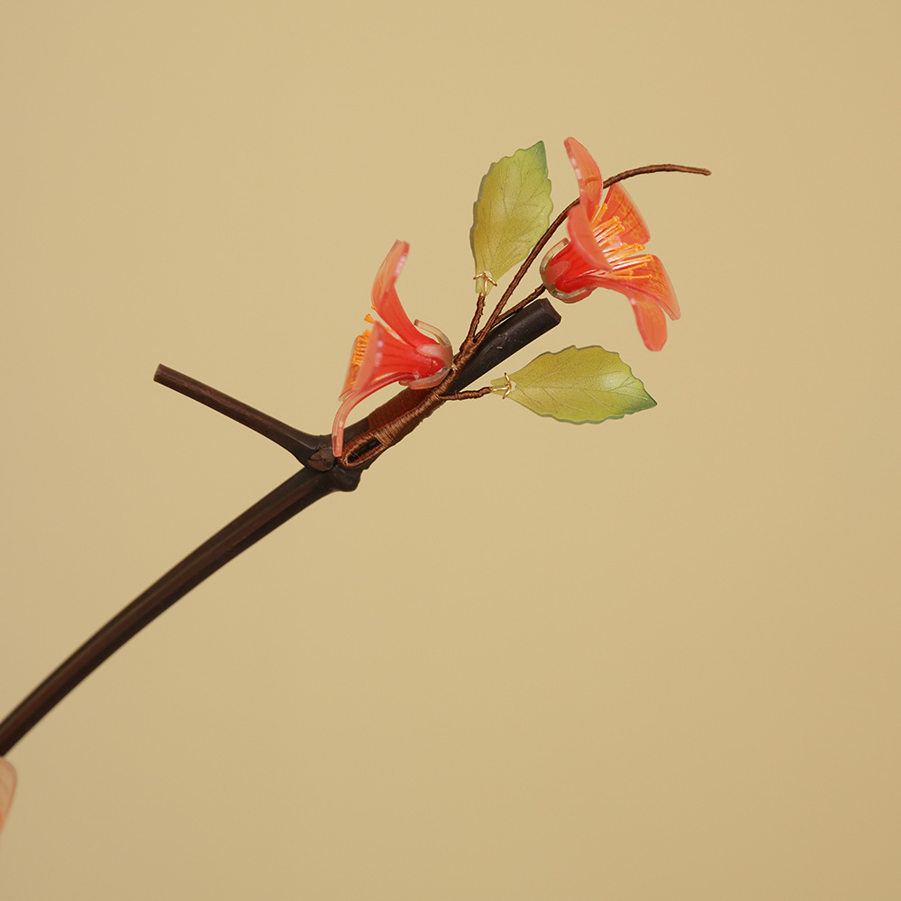 Nuevo estilo antiguo clip de cabello de bambú clip de cabello de bambú natural clip de cabello de flores de contracción térmica clip de cabello de ropa china adornamiento de cabello super xiang cheongsam accesorios