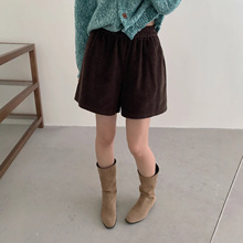 实拍 韩国chic气质新款女士自留推荐 秋冬百搭 宽松灯芯绒 短裤