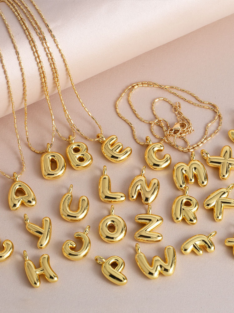 10g Weight Gold Plated Plating Material Pendant Necklace Classification 1 Piece Quantity Daily, Street Occasion Copper Material Letter Pattern Unisex Gender Simple Style Style Copper Gold Plated Simple Style Letter Pendant Necklace 1
