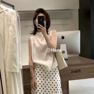 清仓不退换 2026夏季新款女装韩系简约气质百搭压褶无袖背心小衫