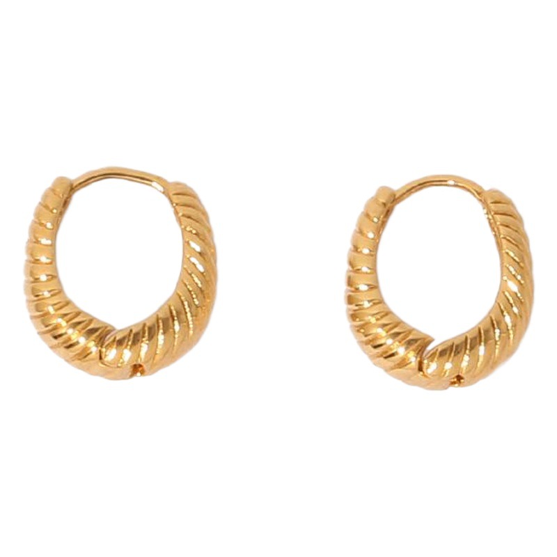 Alta retención de color latón galvanizado oro real ins Internet celebridad cuerno bolso temperamento de moda personalizado pendientes para las mujeres
