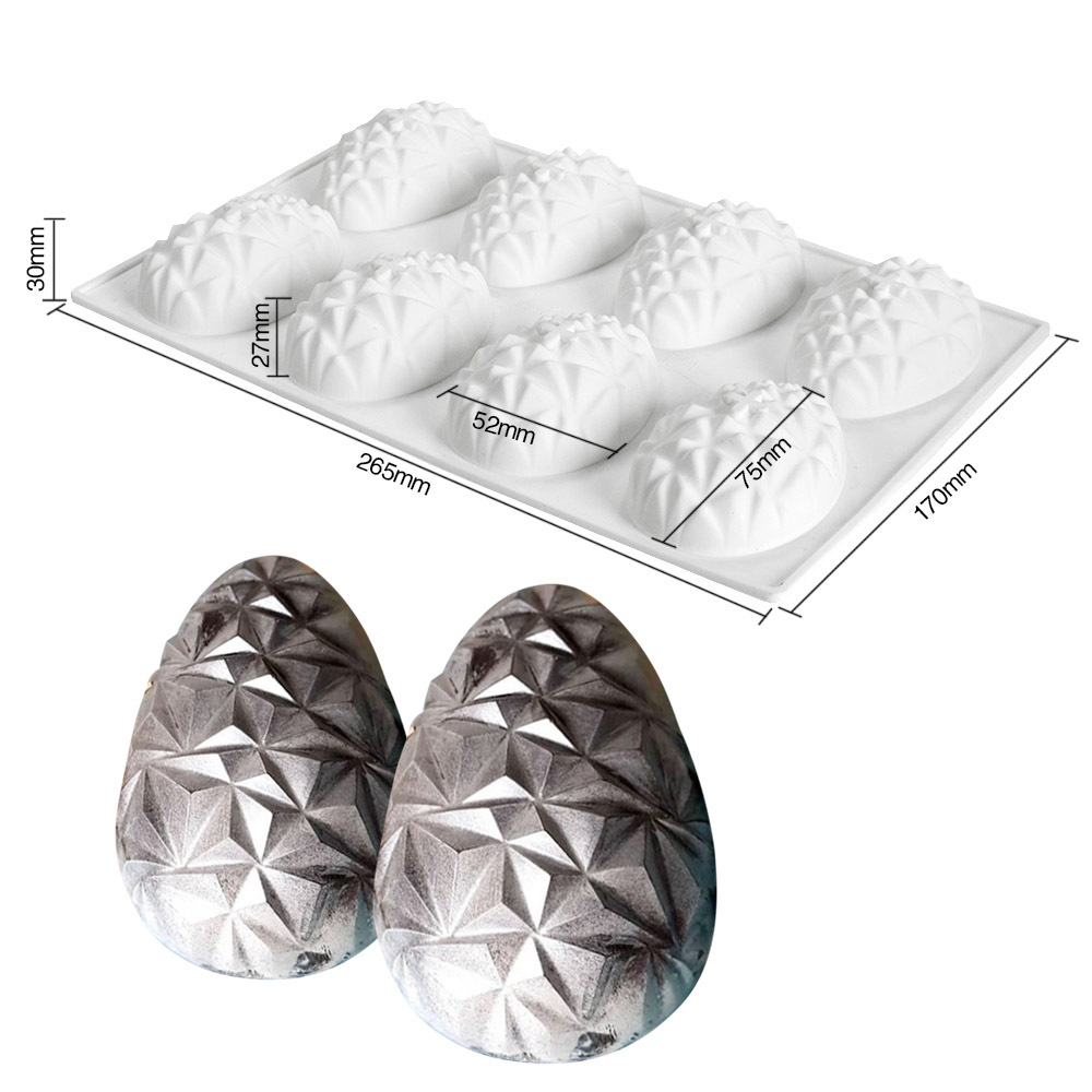 Exquisito huevo de Pascua molde de silicona tridimensional huevo único molde de chocolate golpe música para hornear molde de pastel