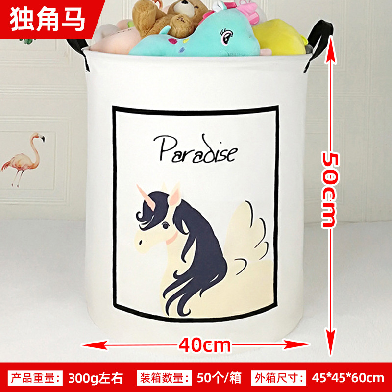 Posta gratuita impresa a mano gran cesto plegable de lavandería casera de dibujos animados tela cesto de lavandería sucia cubículo de almacenamiento