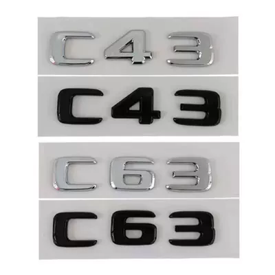 Suitable for Mercedes-Benz C-Class W204, used for modifying the rear emblem to C43 or C63, including rear badge and AMG modification stickers