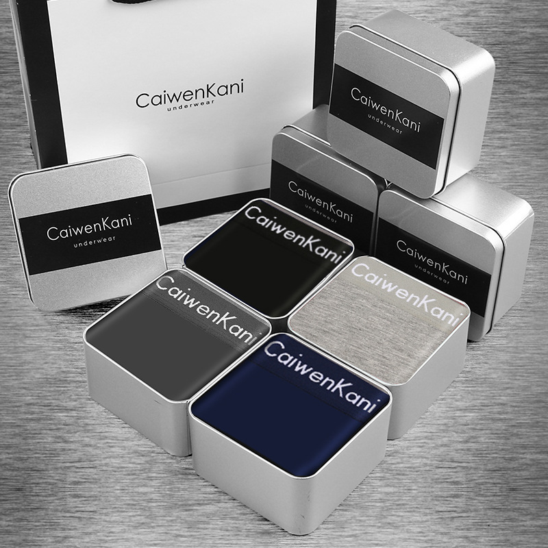 Men's Underwear Boxer Briefs Breathable Cotton Modal Four-Corner Cɼckν Thin Shorts Pants Gift Box