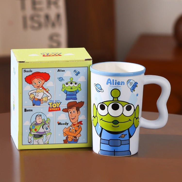Tazas de Toy Story de gran capacidad de tazas de cerámica nuevas caricaturas de alto valor de pareja tazas de agua de oficina