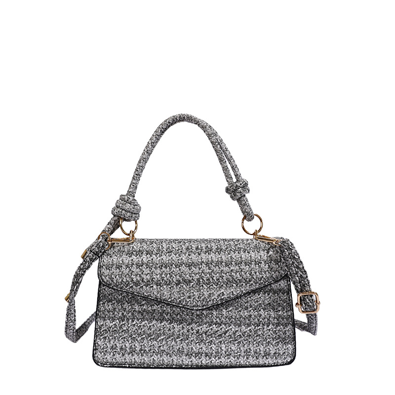 Bolsos de mano artesanal de estilo nacional nuevos nichos de diseño bolsas de cadena rayas arco iris extranjero bolsas de hombro