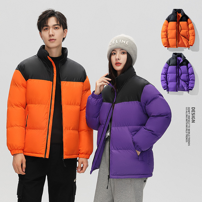 Chaqueta de algodón de pluma transfronteriza de moda de invierno para hombres, chaqueta de algodón casual de pareja, chaqueta de algodón suelta y gruesa