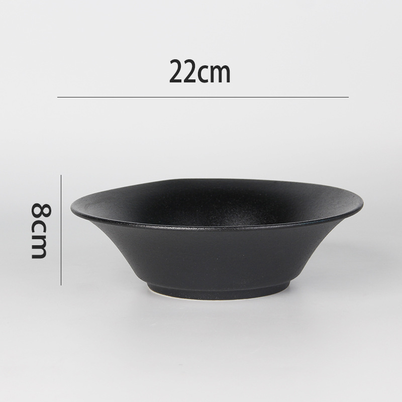Multi-Estilo negro brillante mate esmerilado tazón de cerámica hogar ramen tazón de sopa tazón de ensalada de frutas tazón de arroz tazón para mascotas