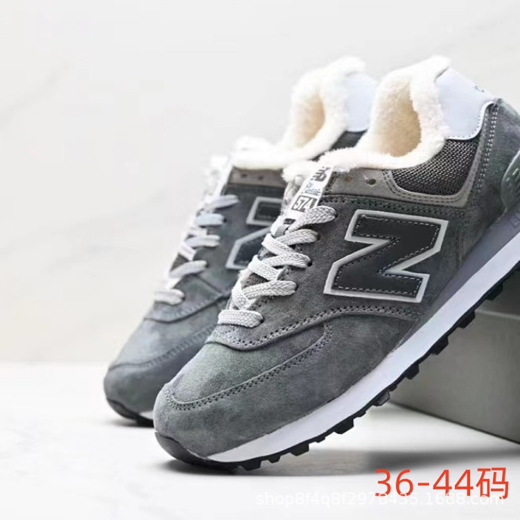 Zapatos Pitian al por mayor caliente NB574 otoño y invierno cerdo con capa de cabeza de lana más zapatos de correr casuales para hombres y mujeres