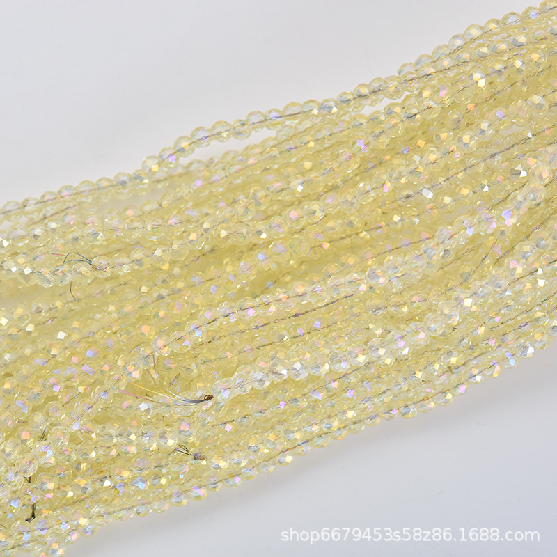 Cuentas planas de 1MM para ruedas de cuentas, cuentas de porcelana AB de alta temperatura, coloridas, transparentes, iridiscentes, facetadas, para pendientes, pulseras, espaciadores y micro cuentas.