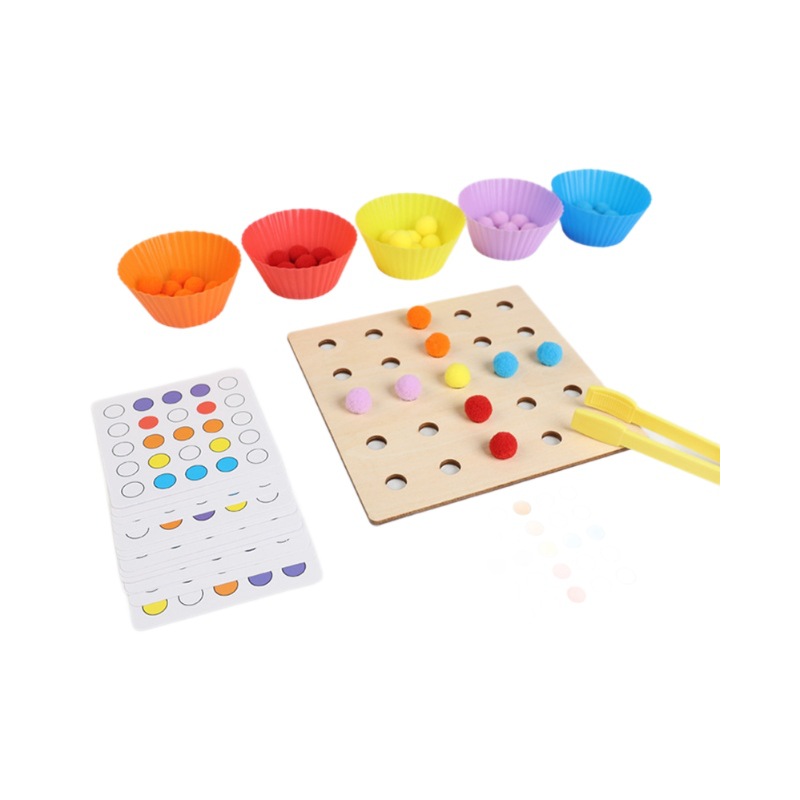 Clip de clasificación de color para niños, cuentas, juguetes educativos, dedos de bebé, entrenamiento de movimiento fino, juego interactivo de jardín de infantes image 6