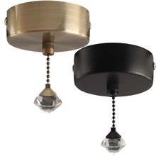 亚马逊跨境电商吸顶天花水晶拉线开关  复古青古黑色拉绳开关家用