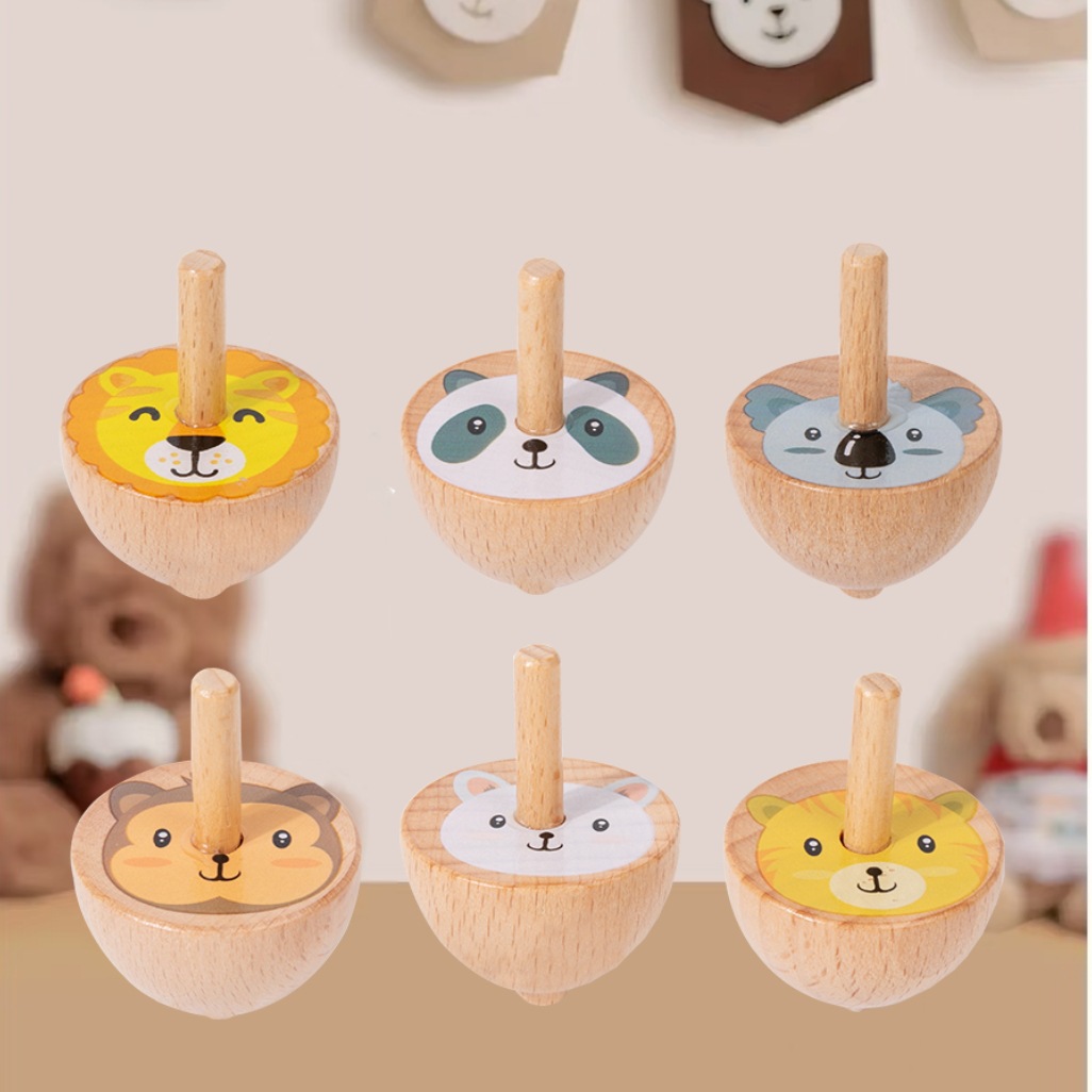 木质小陀螺儿童桌面创意怀旧玩具男女孩手转旋转幼儿园奖品溜溜球