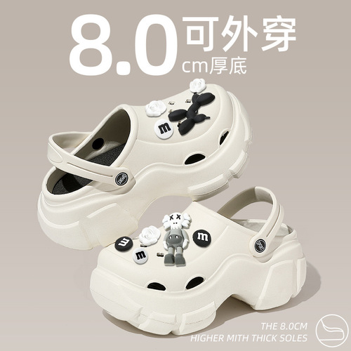 Non-slip thick-soled clogs for women in summer beach outer wear breathable women's eva soft-soled slippers wholesale