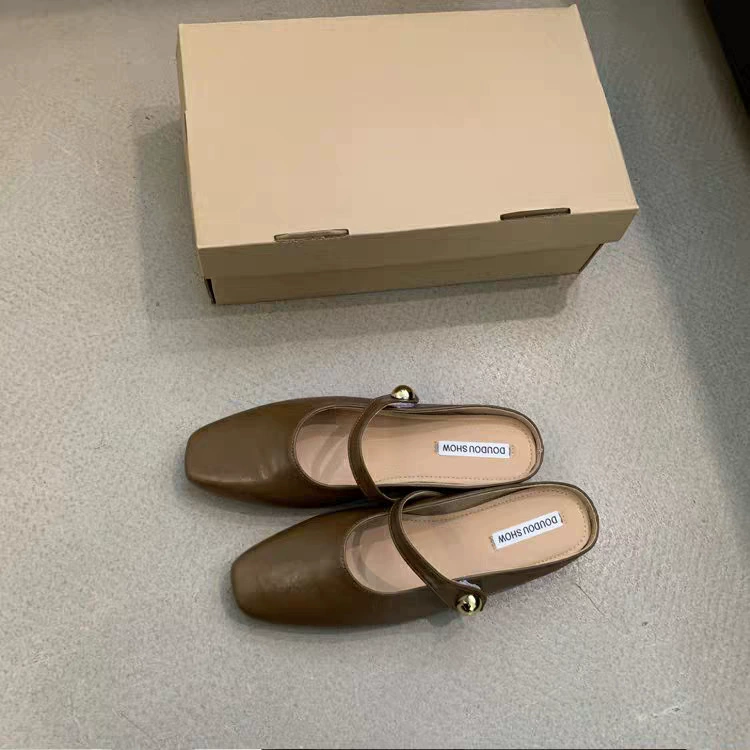 Spring summer slide, slippers, 2024 years, french style, soft sole