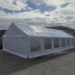 Outdoor Waterproof 6X 12m Steel Frame Pe White Party Tent with Ground Beam and Fixed Car Show Wedding Exhibition Tent