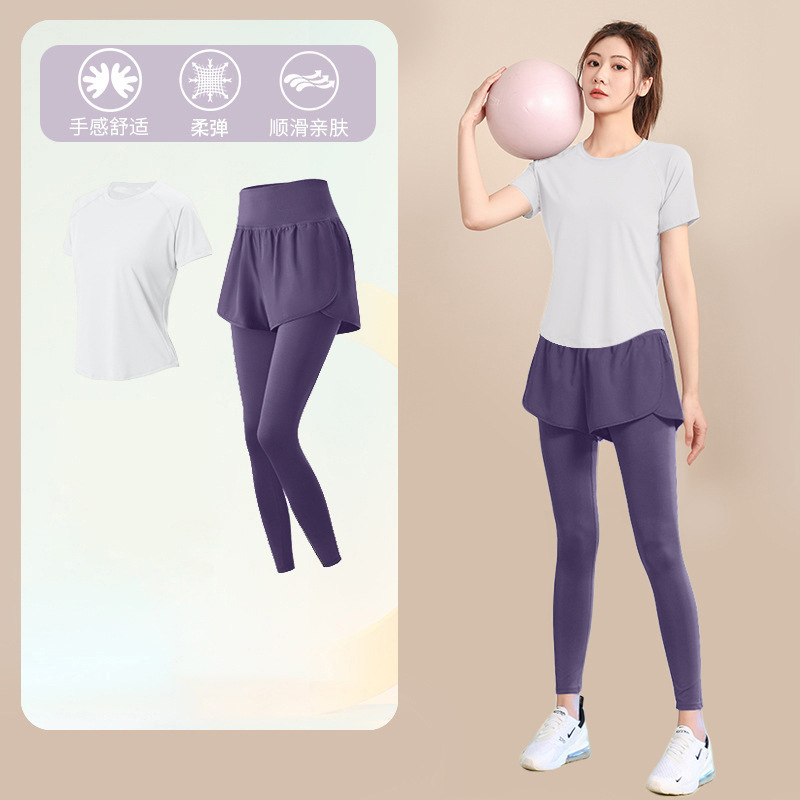 ランニングスポーツスーツ女性のための 2025 新しいフィットネストレーニングヨガ服速乾性衣類屋外プロフェッショナル通気性朝のランニング服|undefined