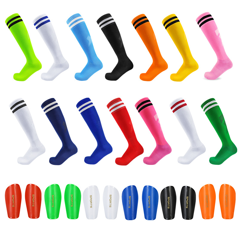 Cross-Border In-Stock Football Shin Guards and Socks Set, Thickened Protective Pads for Adults and Children, Shin Protection Gear Set with Inserts