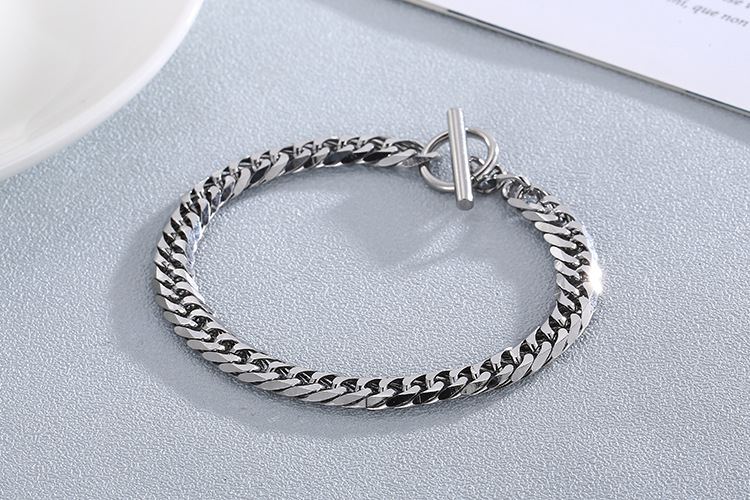 30g Weight Bracelets Classification 304 Stainless Steel Chain Material Anniversary, Business, Travel Occasion 304 Stainless Steel Material Geometric Pattern Unisex Gender Fashion Style Waterproof Non Tarnish Craft PVD Coated 18K Gold Plated Geometric Titanium Steel Fashion Waterproof Non Tarnish Titanium Steel Bracelets 4
