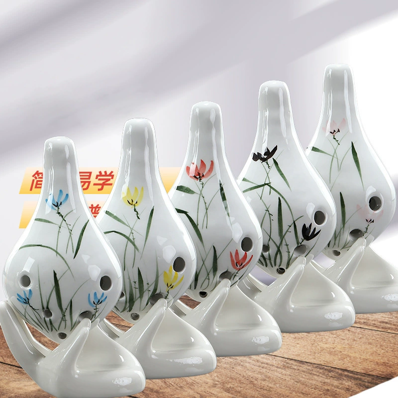 Керамические украшения 6 Kong Chu Xuexue Intro Flute Blowing Song Performing Ocarina Gift Scenic Spots Jewelry Porcelain Porcelain Porcelain