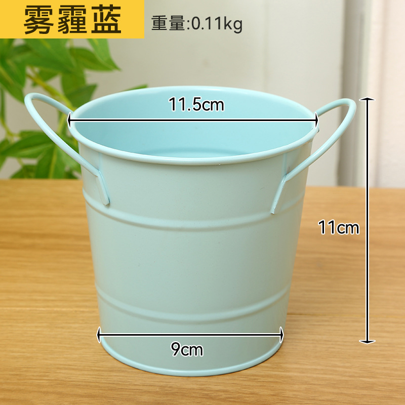 Transfronterizo de doble oreja barril de almacenamiento de hierro forjado artesanía doméstica mayorista barril de maceta se puede colgar contenedor creativo barril comercio exterior
