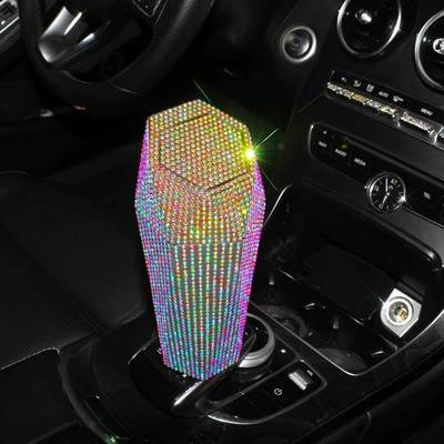 Car-mounted diamond trash can Car storage bag/box - trash-bin-colored-diamond