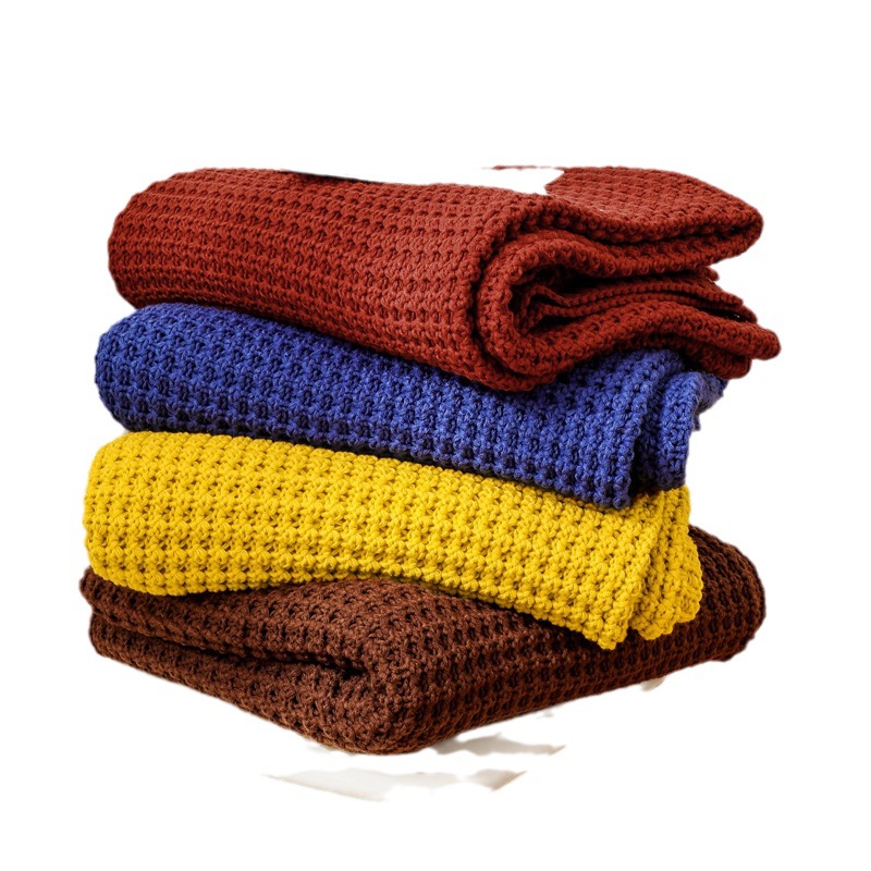 Solid Color Knitted Blanket Wabi Sabi Style Homestay Bedside Decorative Blanket Bed Towel Nap Blanket Cover Blanket Sofa Blanket - 5