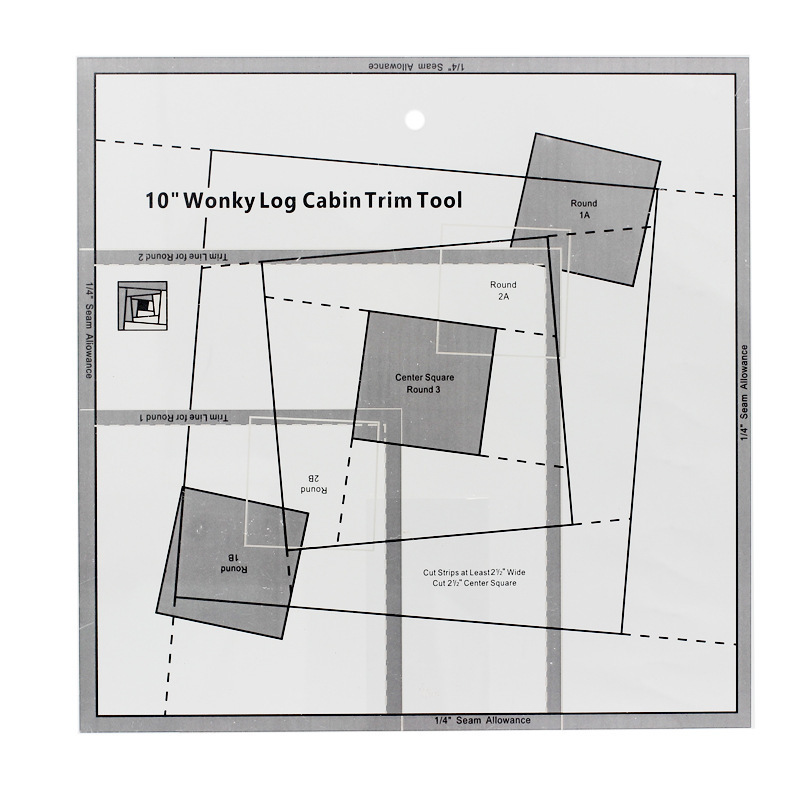 Regla de patchwork acrílico Regla de plantilla de patchwork herramientas de costura de bricolaje wonky log cabin trim tool