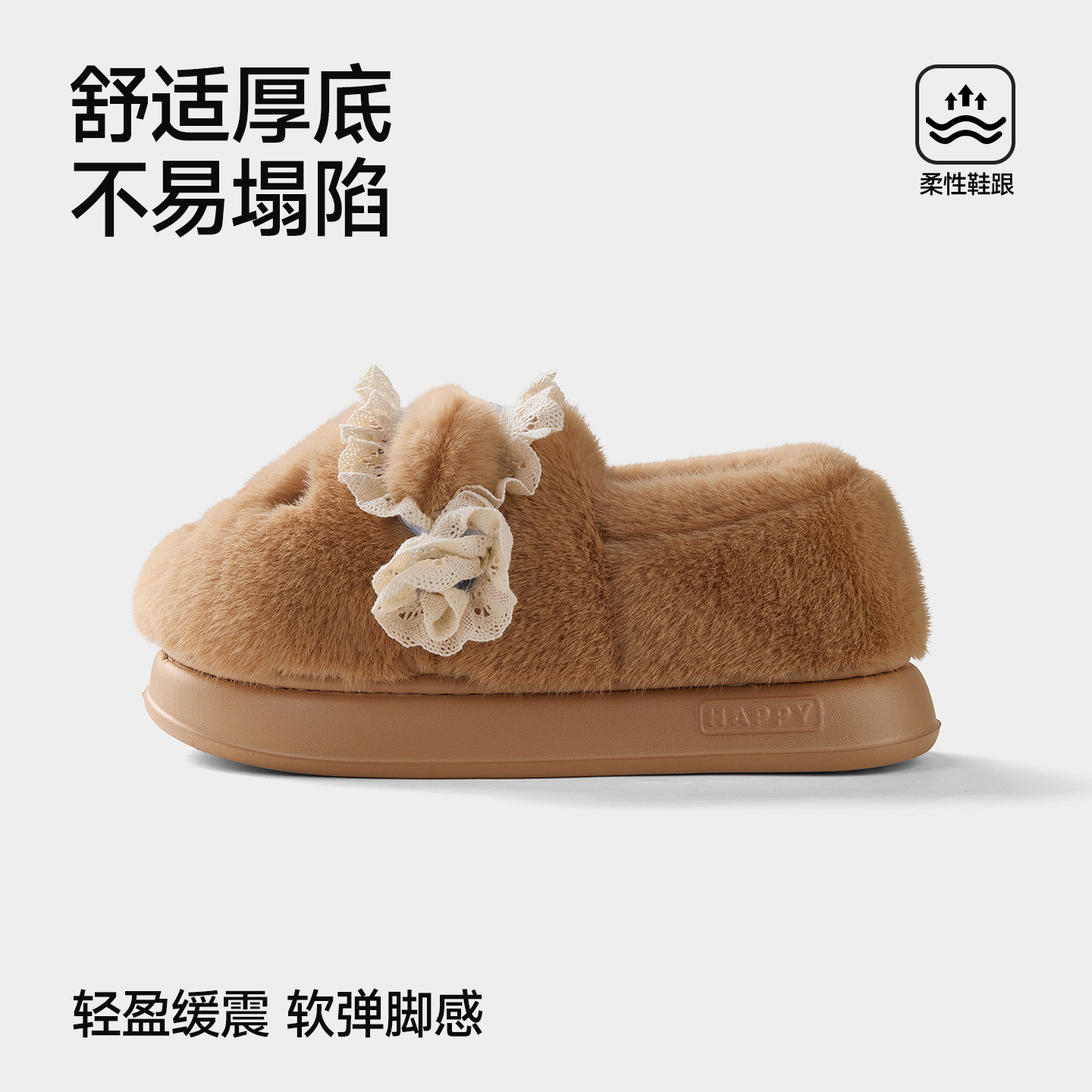Zapatillas de algodón de oso para mujeres otoño y invierno nuevos interiores hogares de pelusa de fondo grueso calentamiento de algodón zapatillas de algodón damas al por mayor